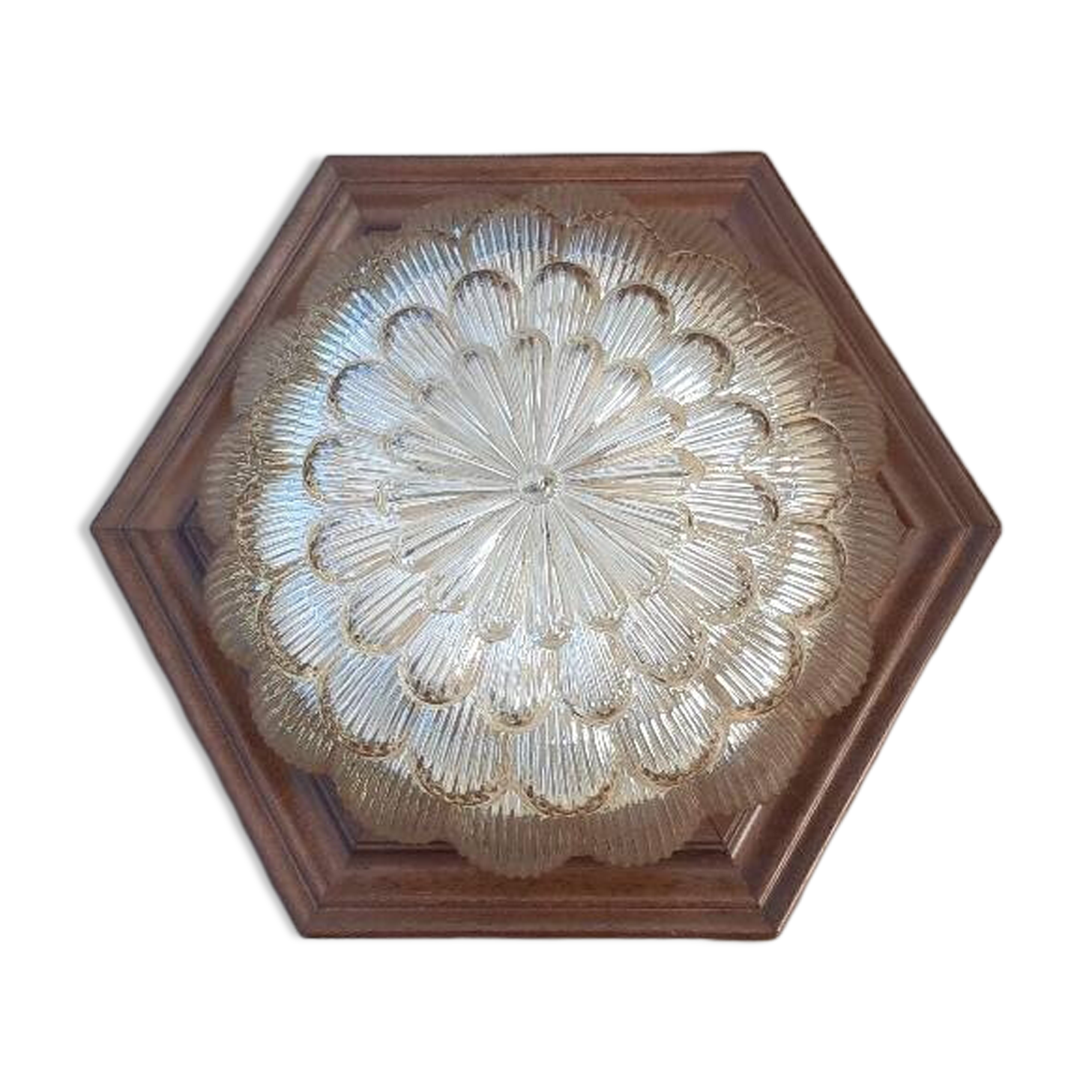 70s amber glass ceiling light