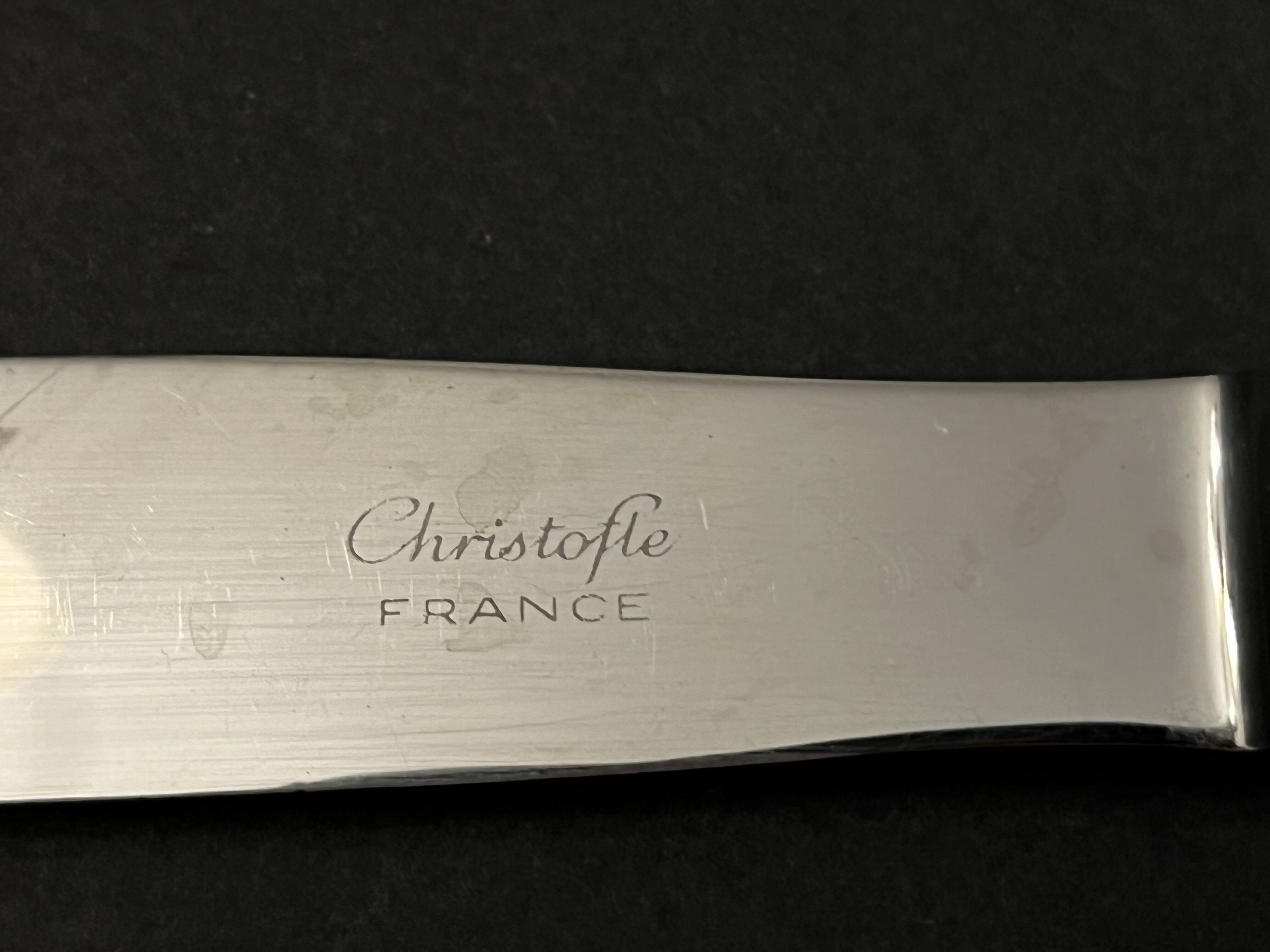 12 large Christofle silver metal knives