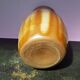 Old brown sandstone vase & beige signed deco 70s vintage