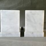 Pair of greenhouse books in white marble 60s