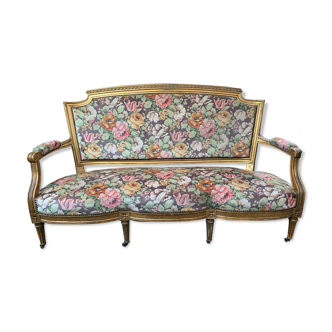 Flowery velvet bench