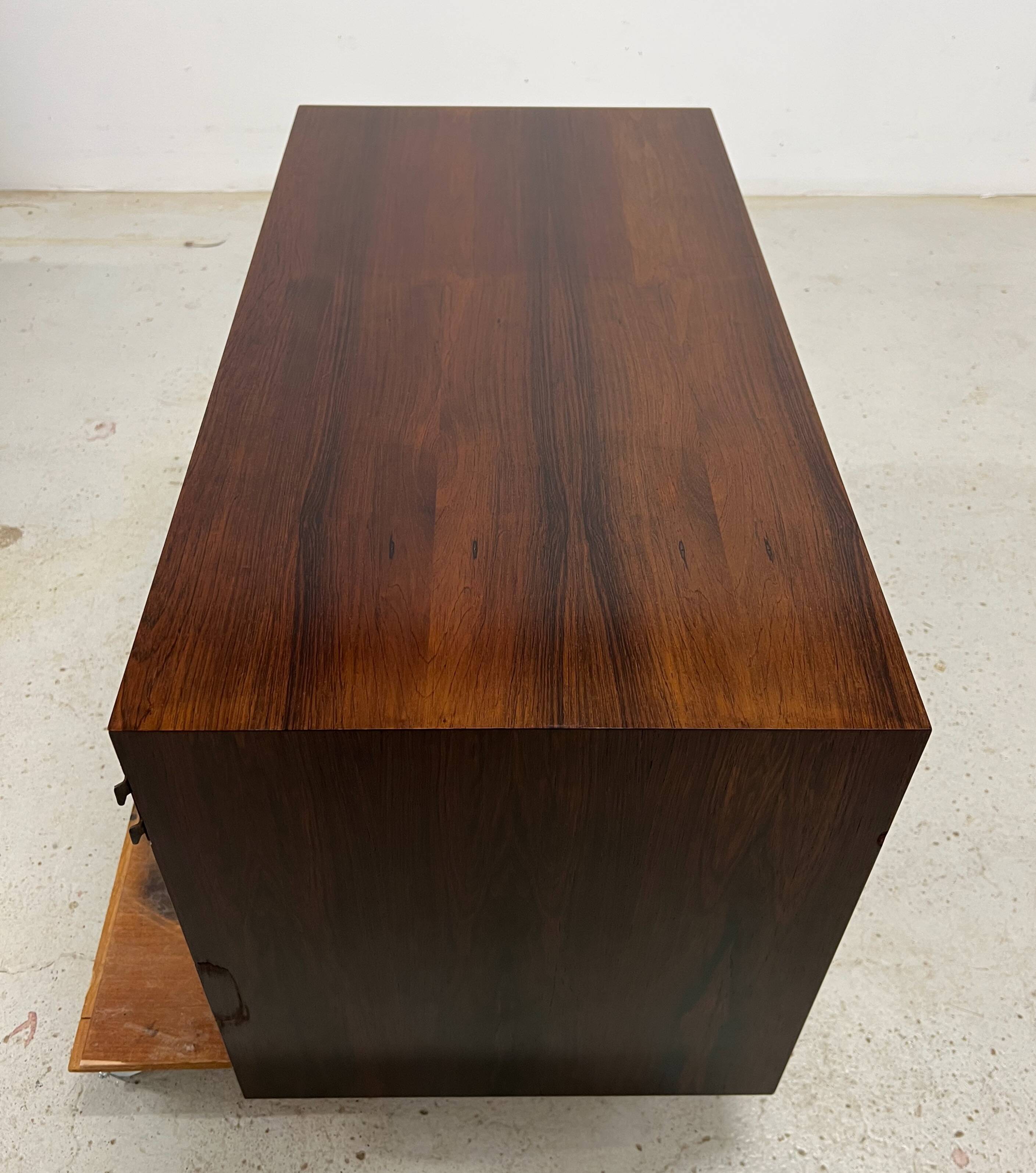 Rosewood Tambour Door Cabinet By Kai Kristiansen For Feldballes