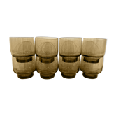 8 Luminarc smoked glass water glasses