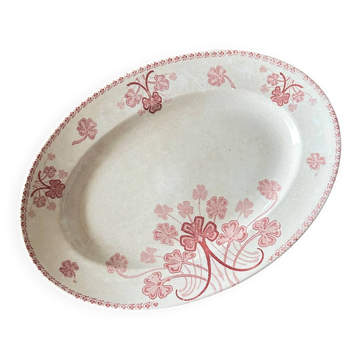 Pink plate made of iron earth