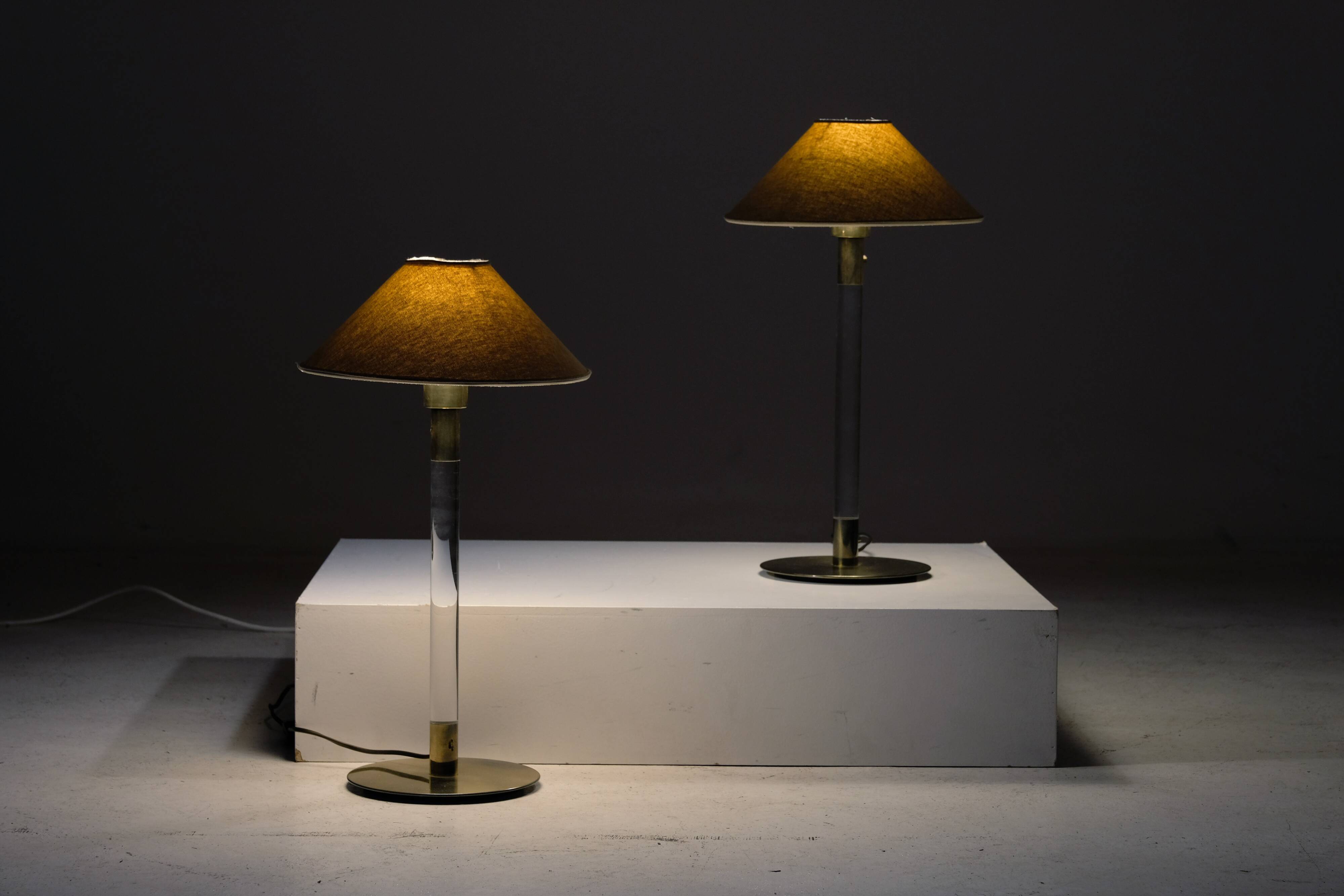 Pair of 1970s table or bedside lamps