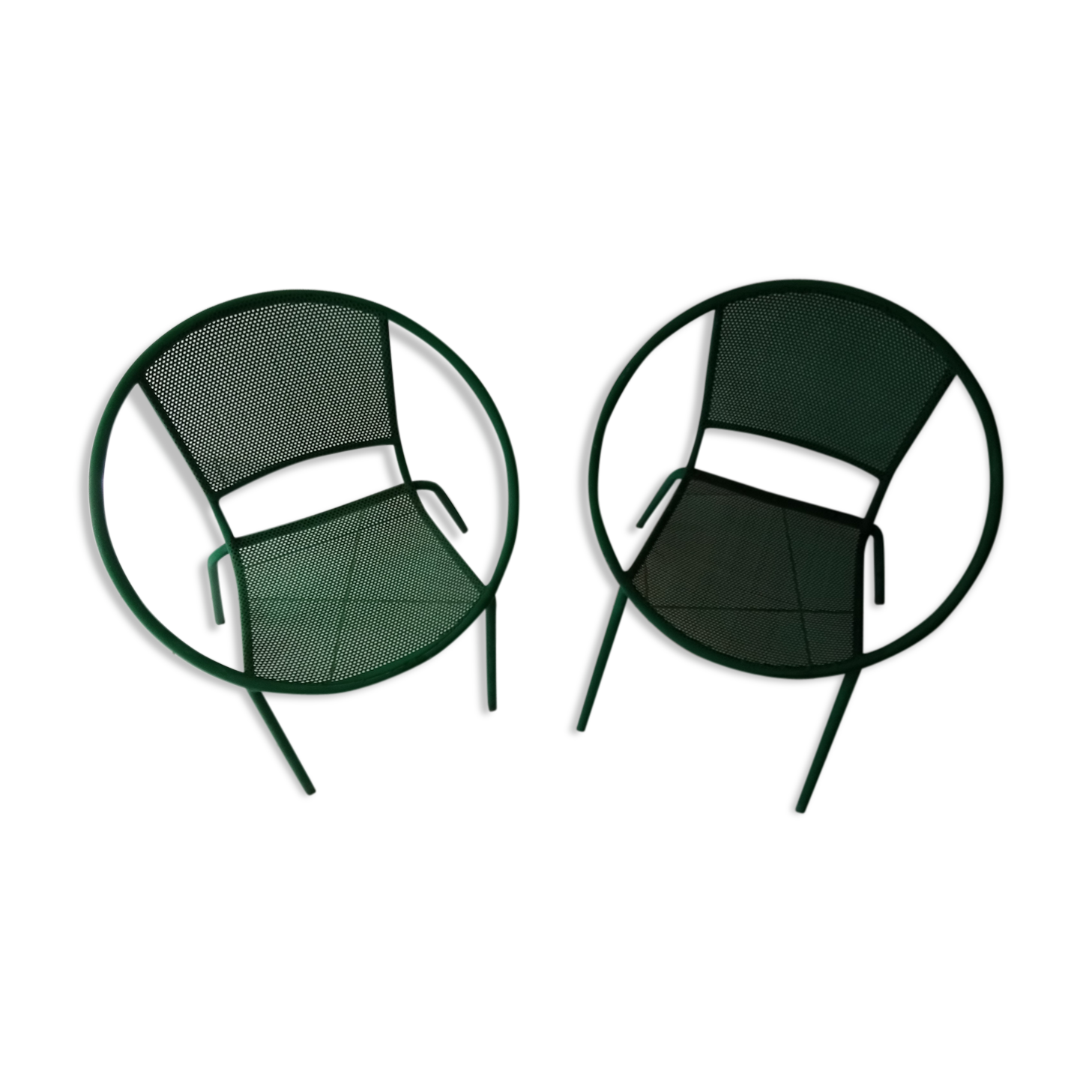 Pair of chairs half moon garden 80s Italian design