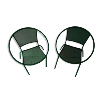 Pair of chairs half moon garden 80s Italian design