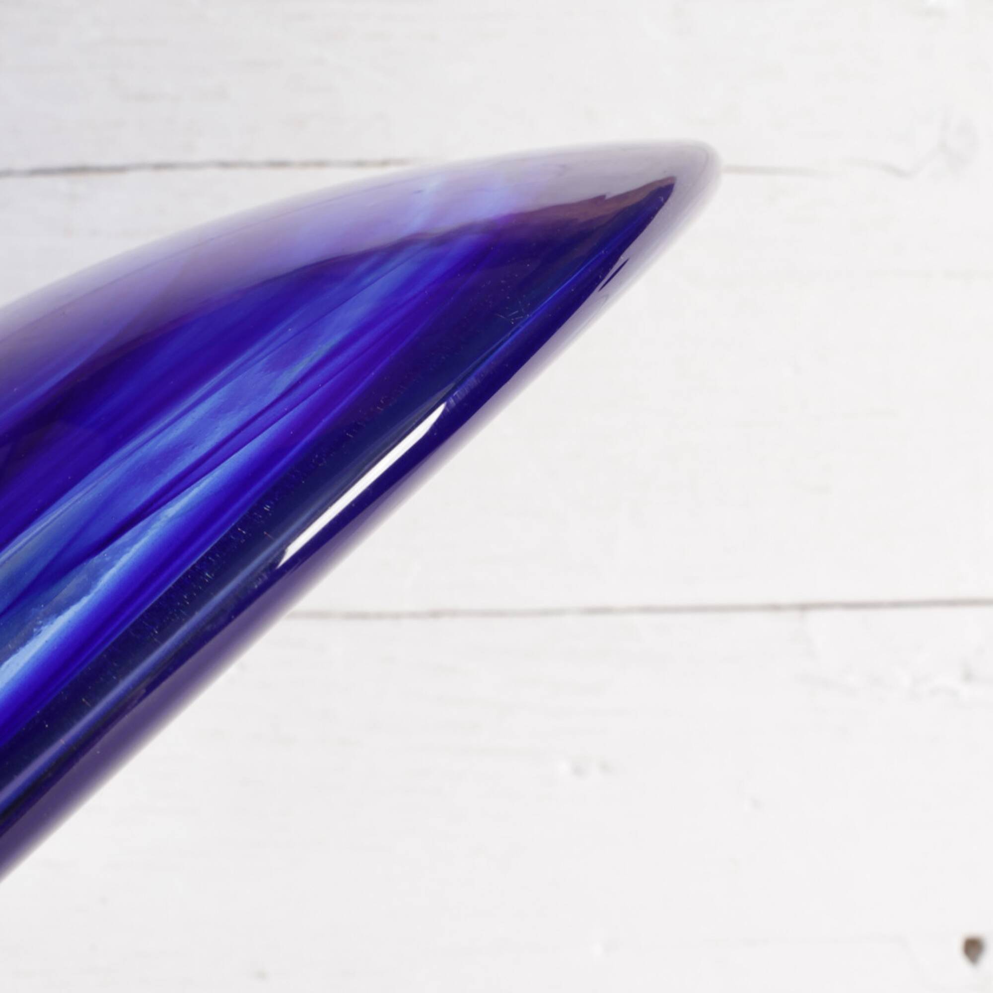 Large Blue Glass Bowl Atoll by Anna Ehrner for Kosta Boda / Sweden / 1990