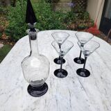 4 cocktail glasses and matching carafe