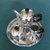 Tea service or coffee in chromed copper with tray year 70