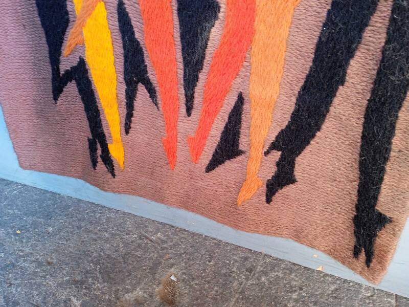 Vintage design canvas tapestry from the 70s