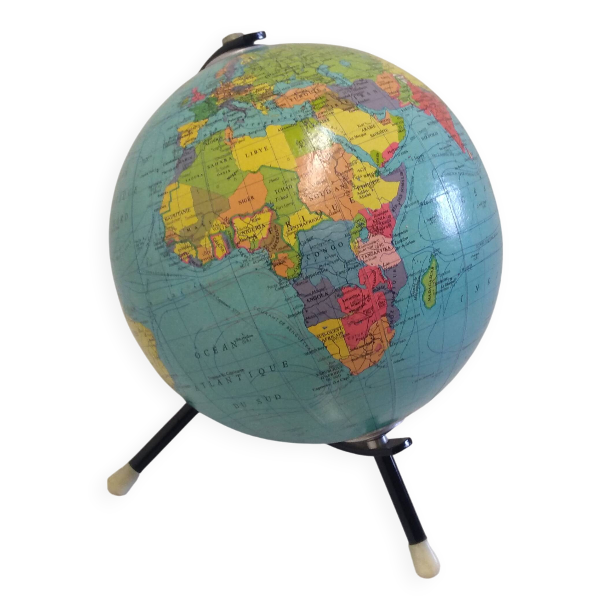 Ancien Globe terrestre carte taride