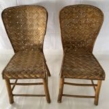 Paire de chaises en rotin