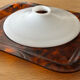 Vintage bel abat jour pour suspension en opaline blanche