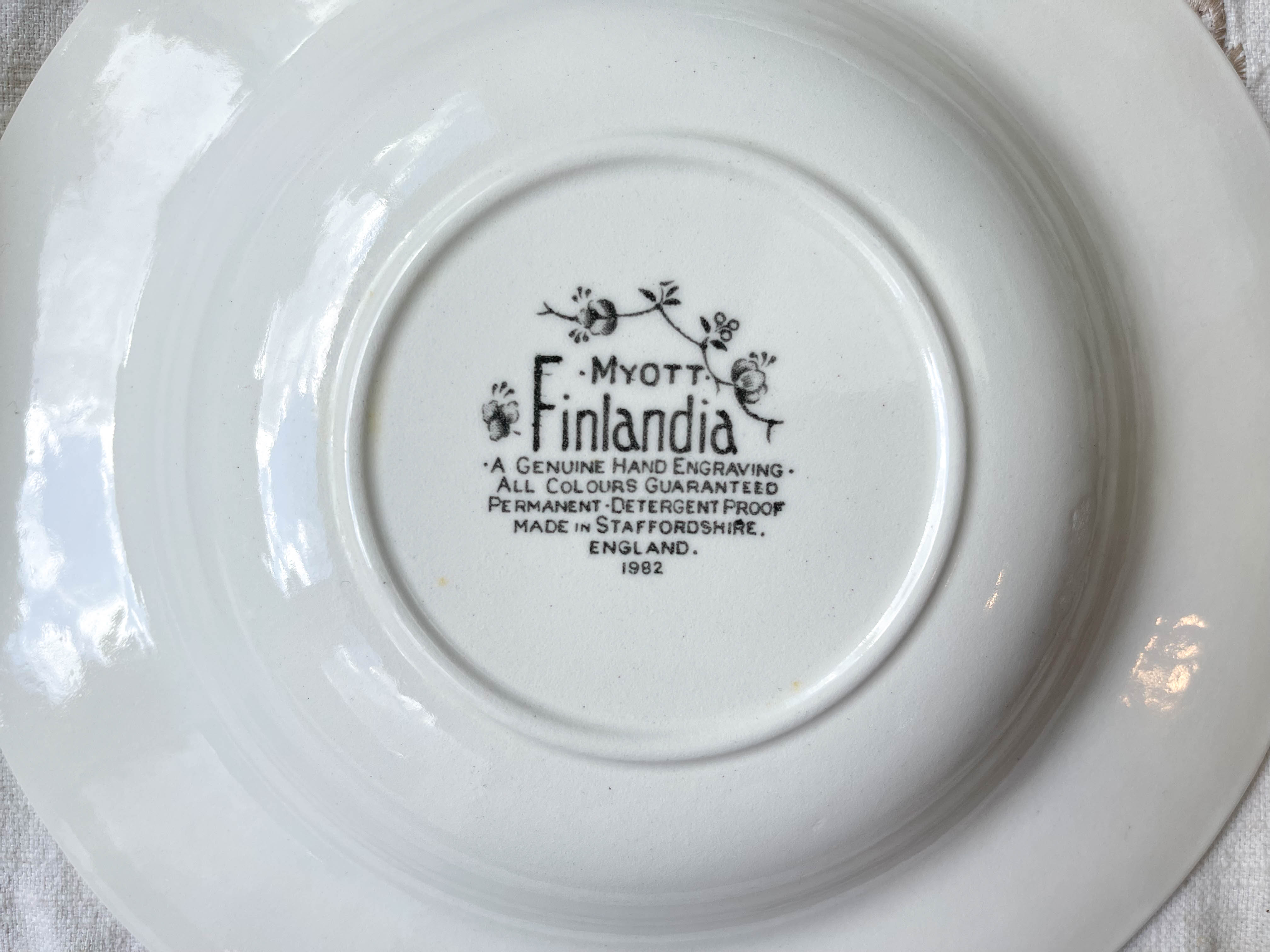 6 hollow plates myott staffordshire finlandia