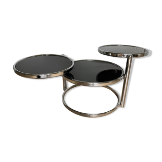 Glass and metal coffee table
