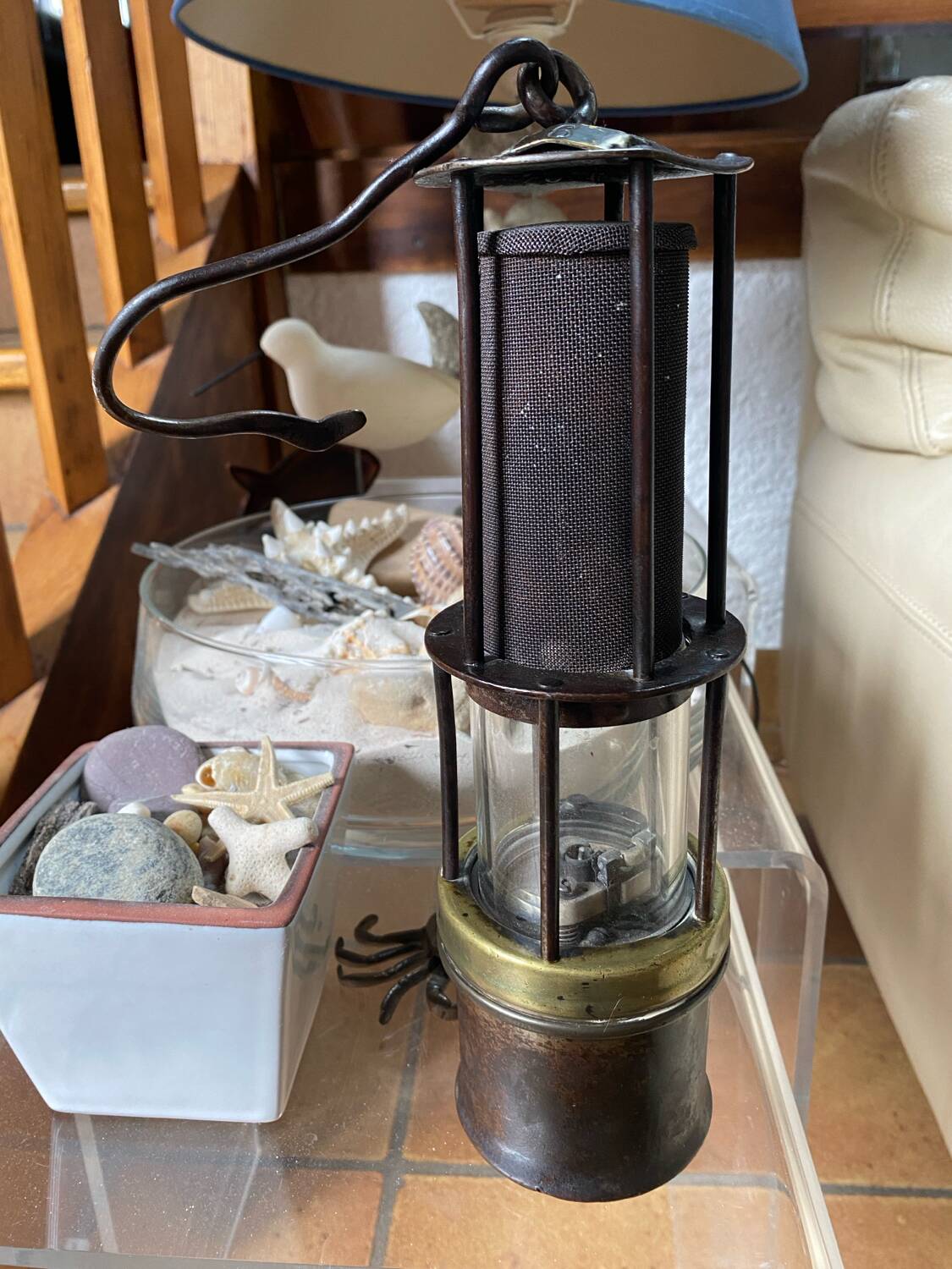 Old numbered miner's lamp