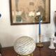 Lampe laiton et verre de Murano vintage
