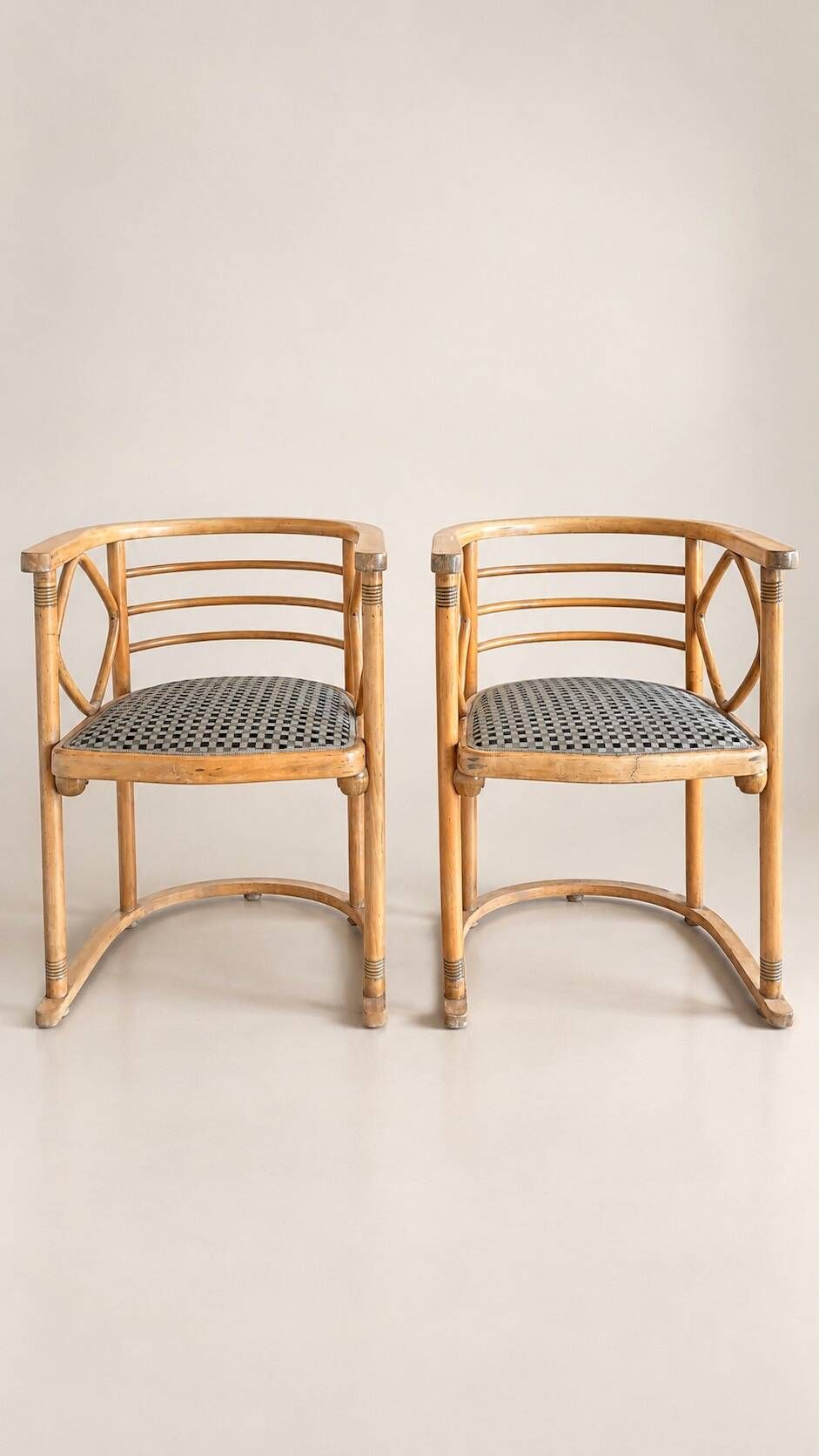 Set of 2 FLEDERMAUS chairs Mundus Vienna Austria, J.&J. Kohn - Josef Hoffmann