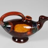 Zoomorphic duck jug in glazed ceramic Vallauris