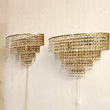 Appliques murales en cristal France années 1970