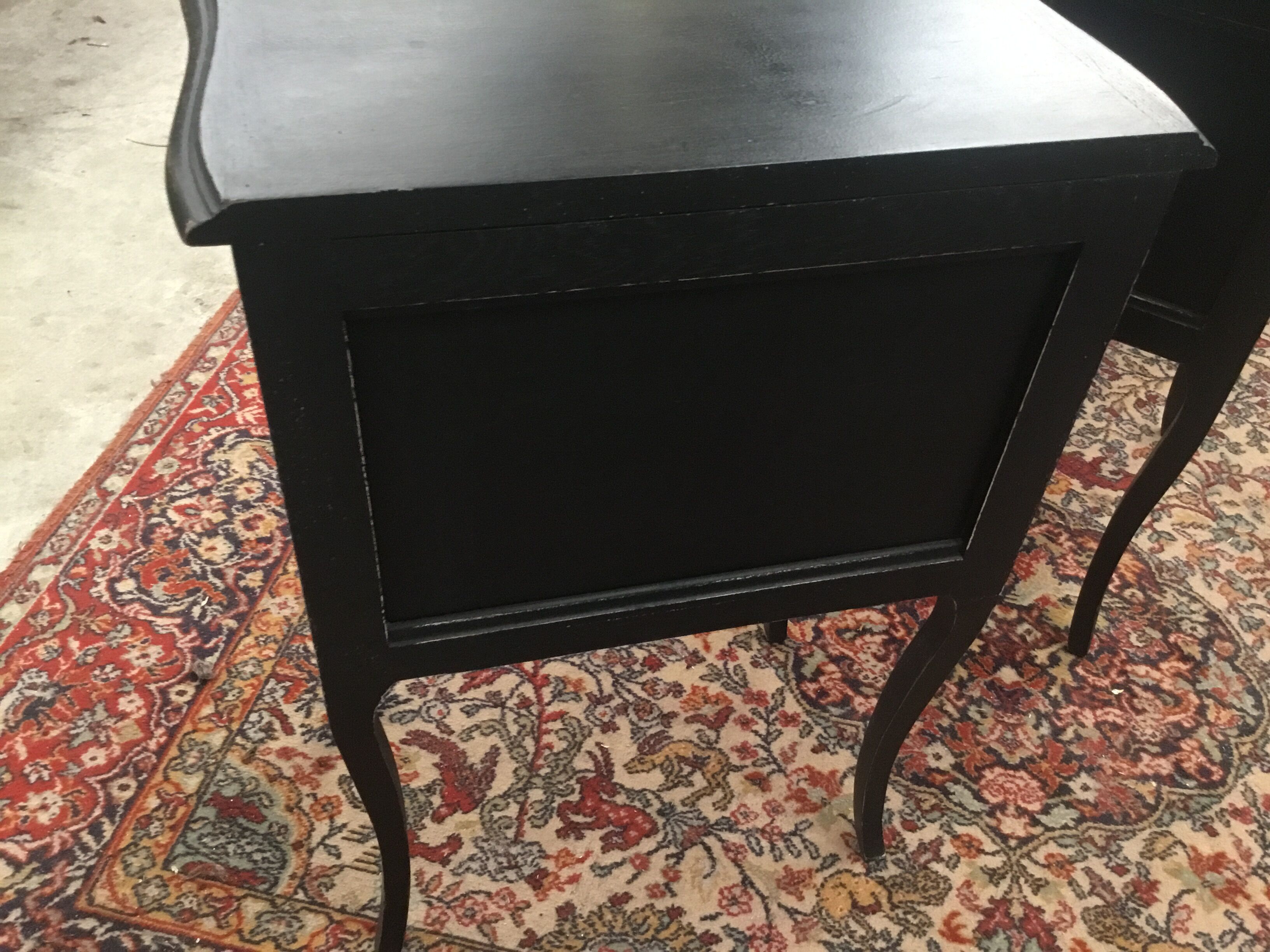 Pair of bedsides painted in black