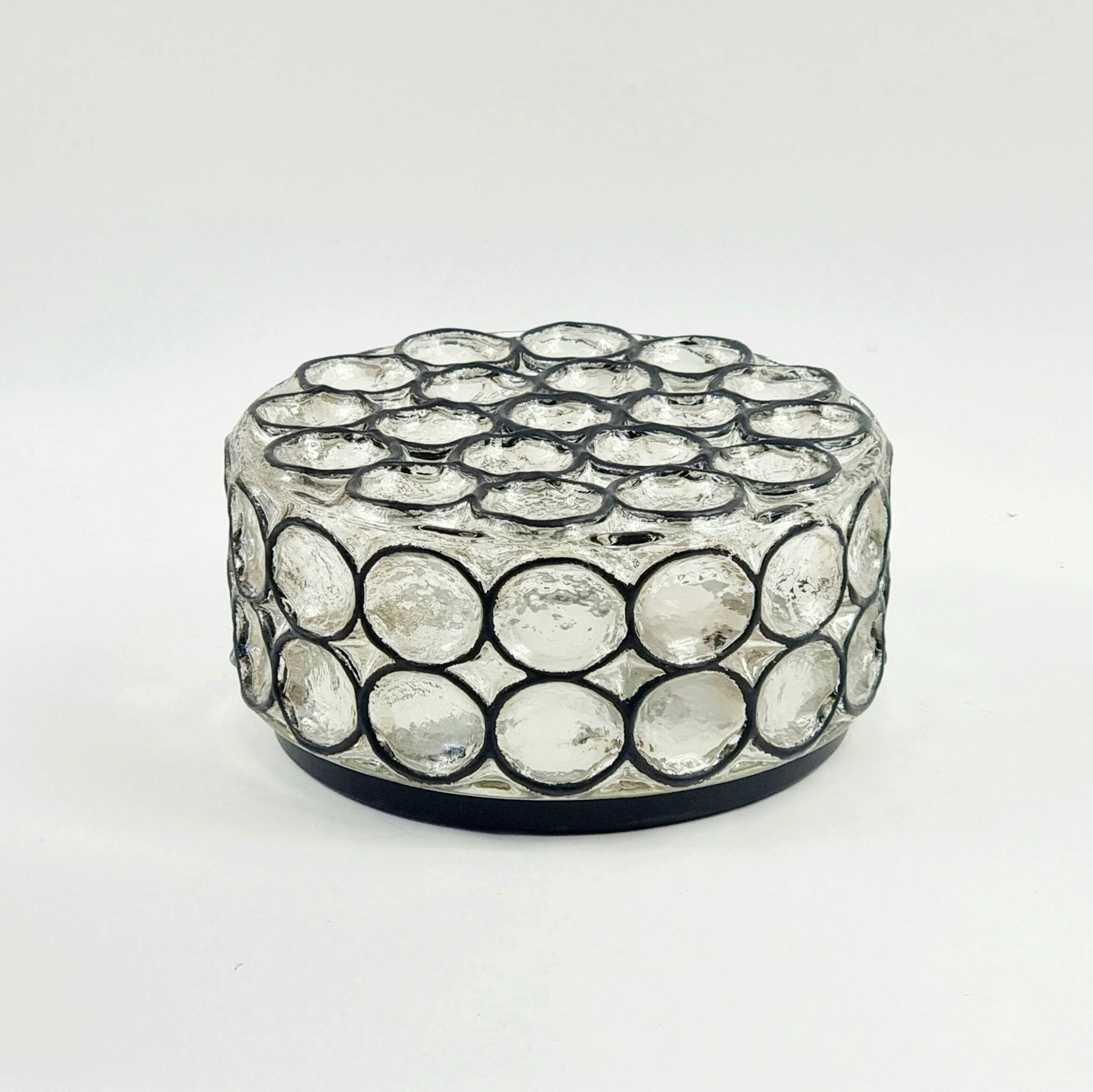 Plafonnier en verre Mid-Century Modern de Limburg, Allemagne, années 1970