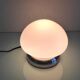 Bedside lamp in white opaline and chromed metal, 70s-80s