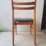 Scandinavian wood and leatherette chair