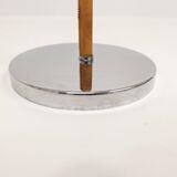 Vintage chrome leather floor lamp mid-century Atelje Lyktan, Sweden