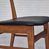 1960s, set of 4 Danish dining chairs by Farstrup, bent teak wood, reupholstered.