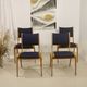 Lot de 4 chaises design scandinave bois courbé année 60.