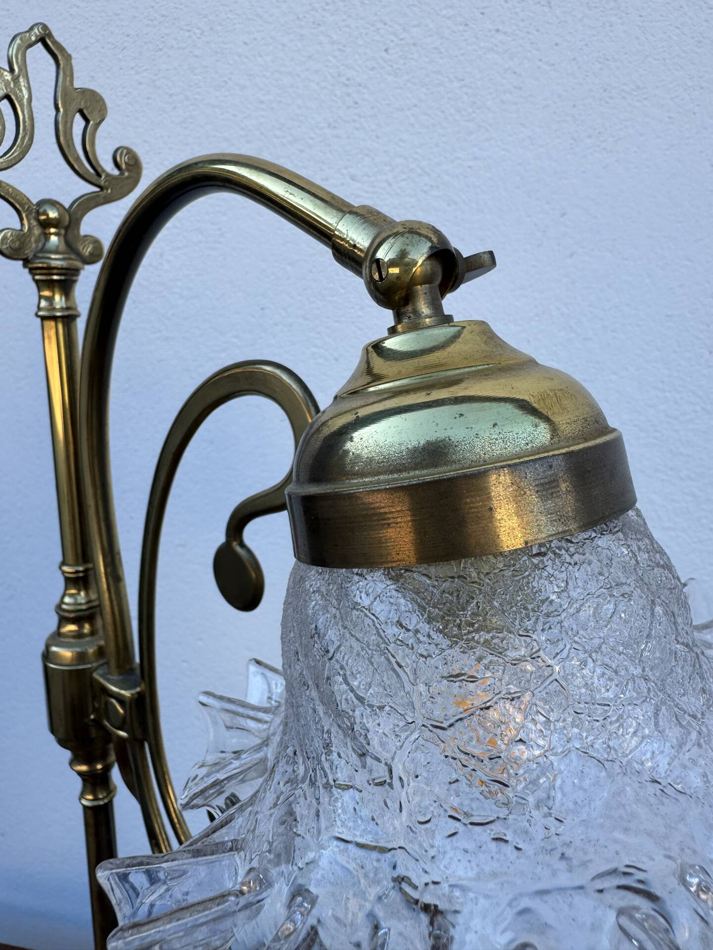 Swan neck brass lamp Art Nouveau