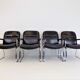 Set of 4 leather office chairs by Grahl