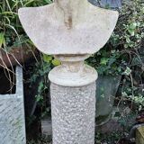 Large bust of apollo in cut stone height 45 cm