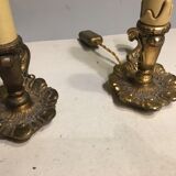 Pair of bronze candlesticks