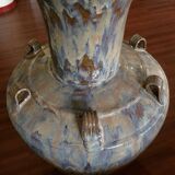 Large handled jar in glazed terracotta