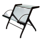 Ico Parisi Magazine Rack in Wood, Brass and Glass. Italy, 1950s