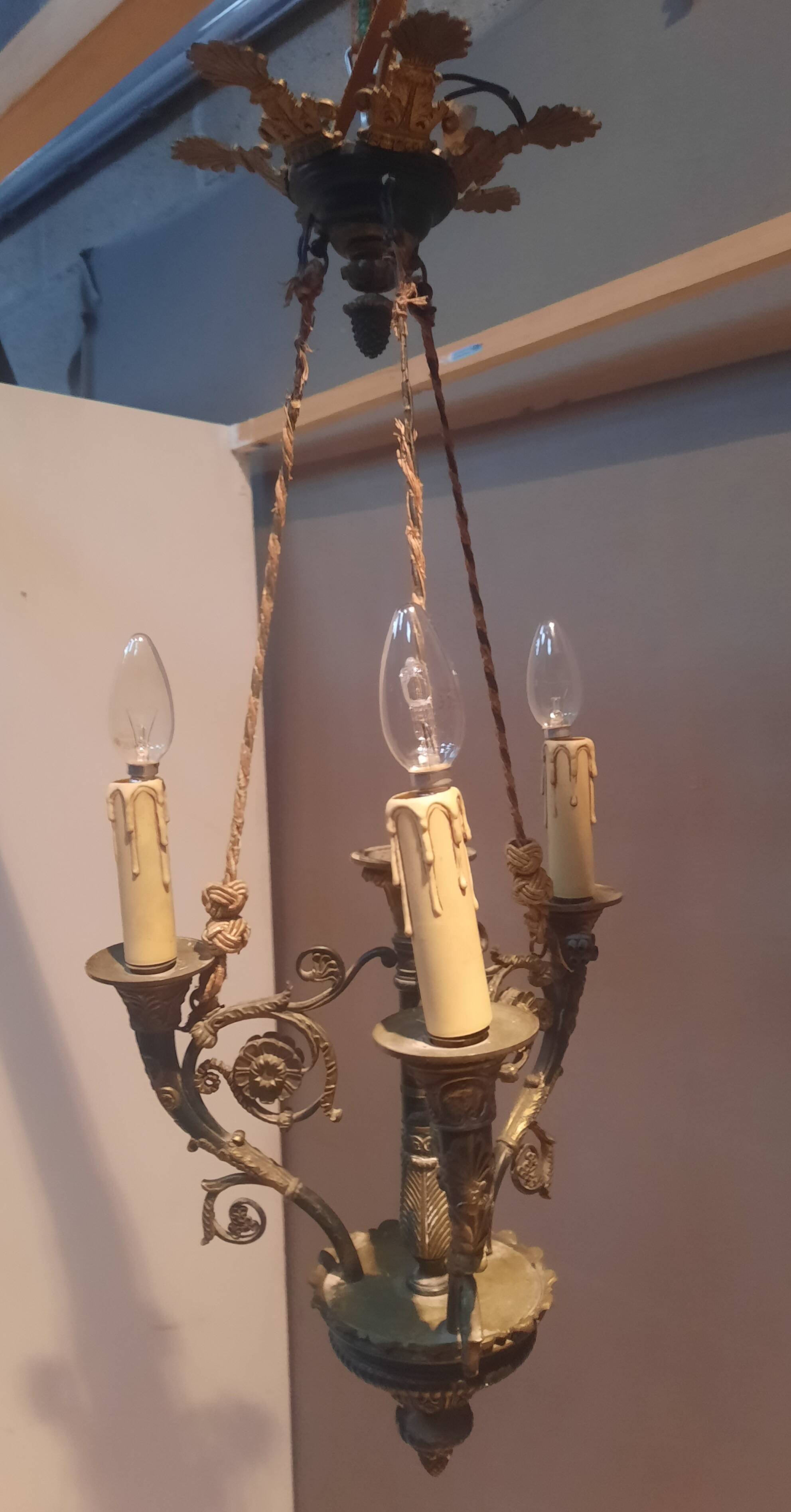 Restoration bronze chandelier