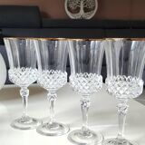 Lot of 6 x Large Wine Glasses. Valencay Gold/Crystal d'Arques model.