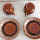 Two cups with saucers decor Hawai des Faienceries de Sarreguemines vintage 60s-70s
