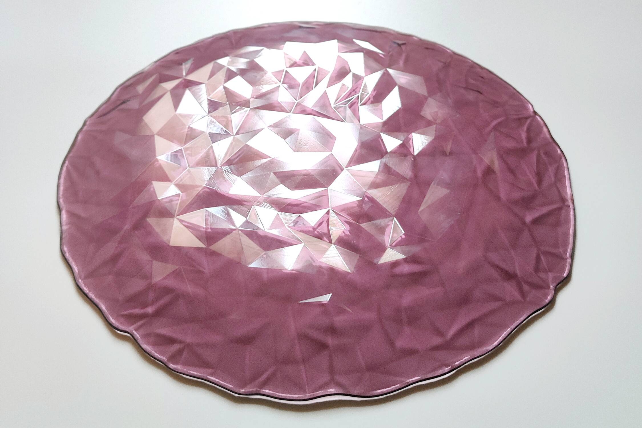Vintage Bormioli Rocco Purple Glass Plate: Mid-Century Italian Decor