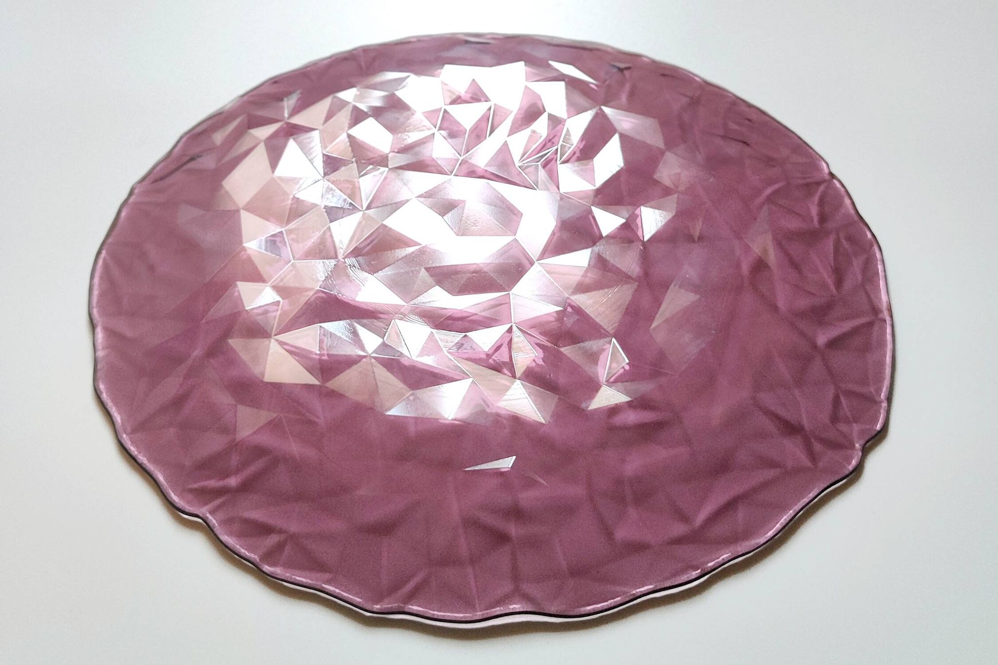Vintage Bormioli Rocco Purple Glass Plate: Mid-Century Italian Decor