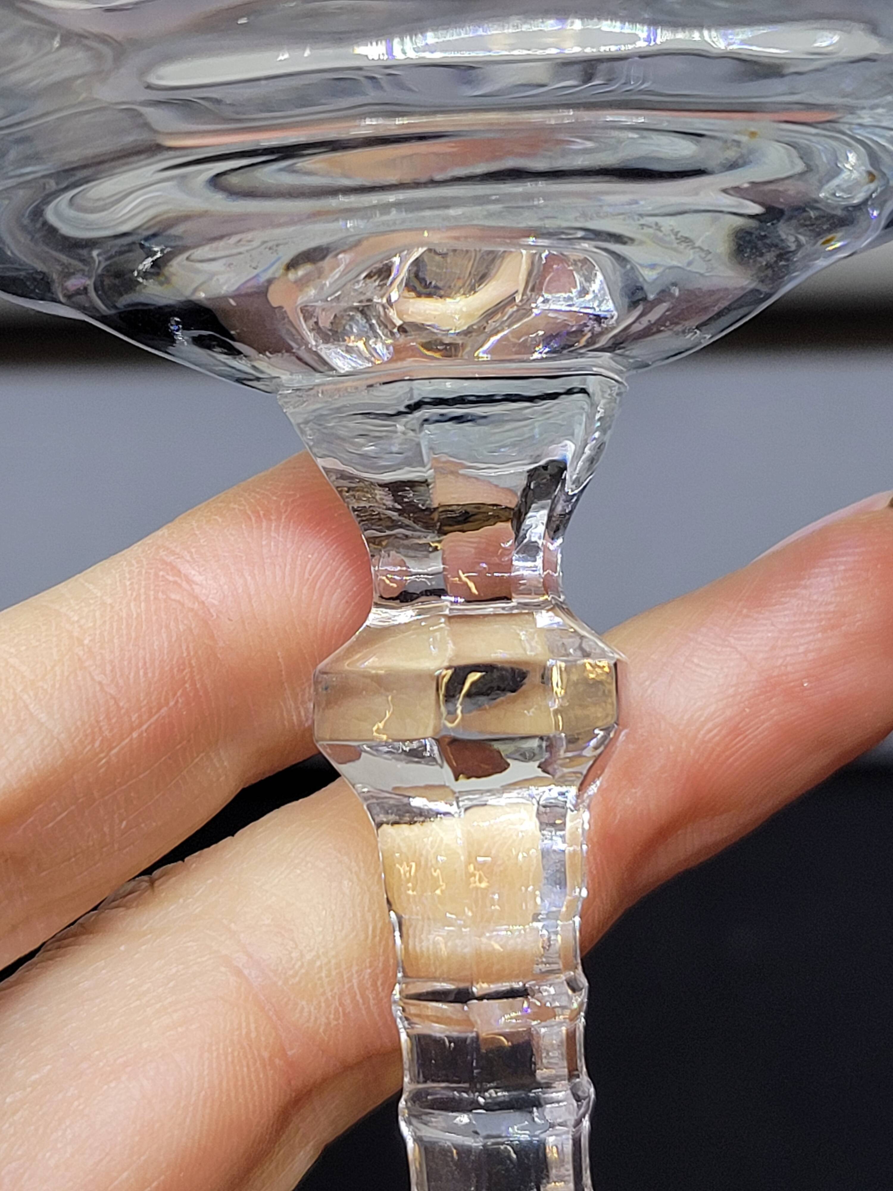 4 Libbey Rock Sharpe Crystal Champagne Coupes