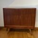 1960s teak veneered sideboard with brass details