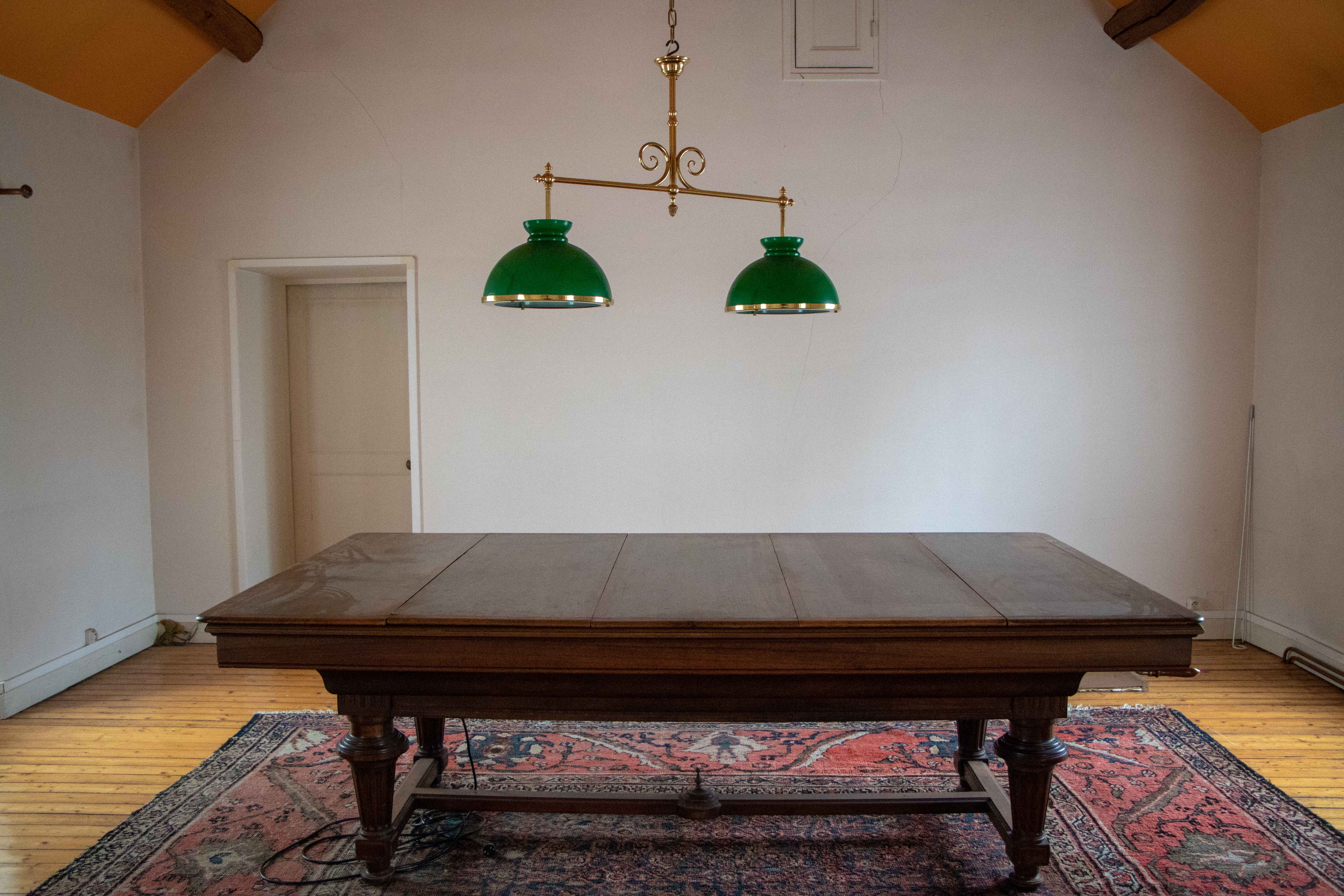 Opaline billiard chandelier