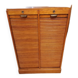 Double curtain file cabinet