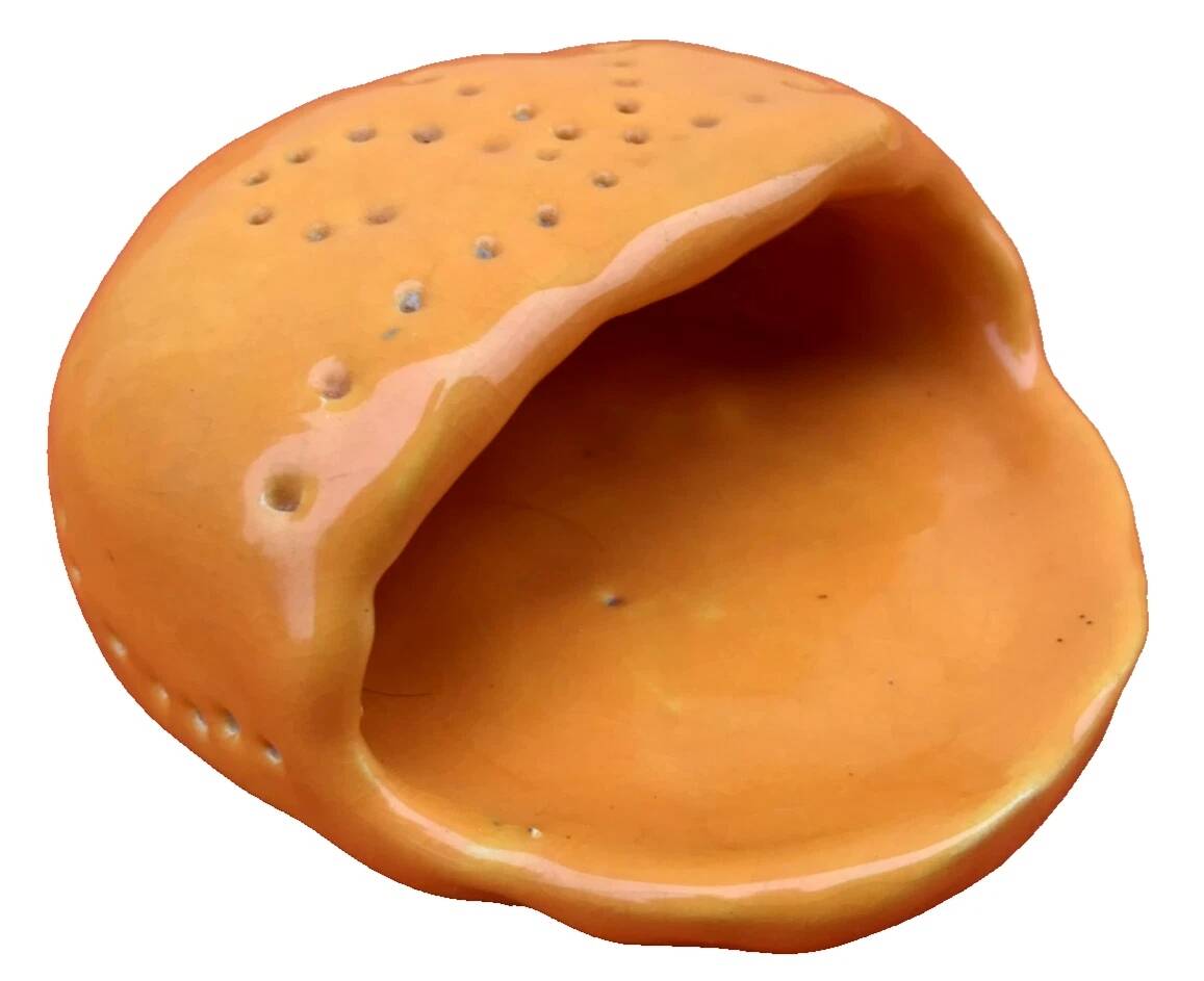 Salt dish yellow glazed ceramic