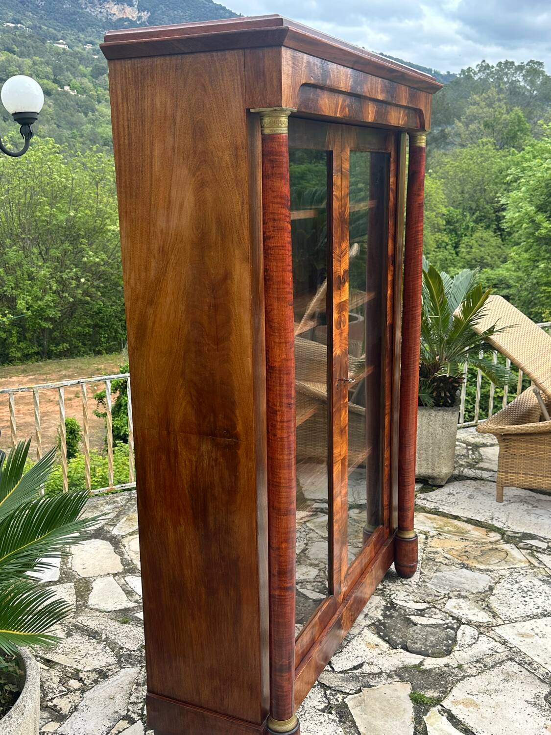 Empire Style Mahogany Display Cabinet/Bookcase, 19th Century