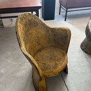 Garden furniture in concrete imitation faux wood